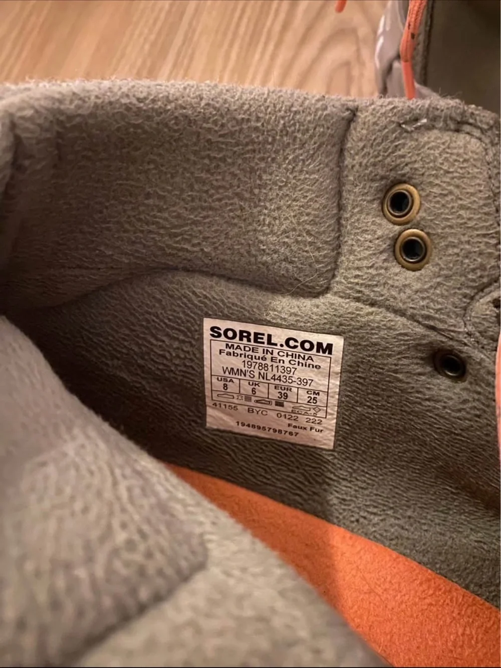 Sorel Olive Green and Orange Women's Hiker Boots - Picture 3 of 6